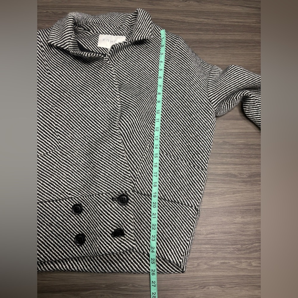 FRNCH Black and White Wool Coat Size S/M - Picture 4 of 8